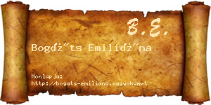 Bogáts Emiliána névjegykártya